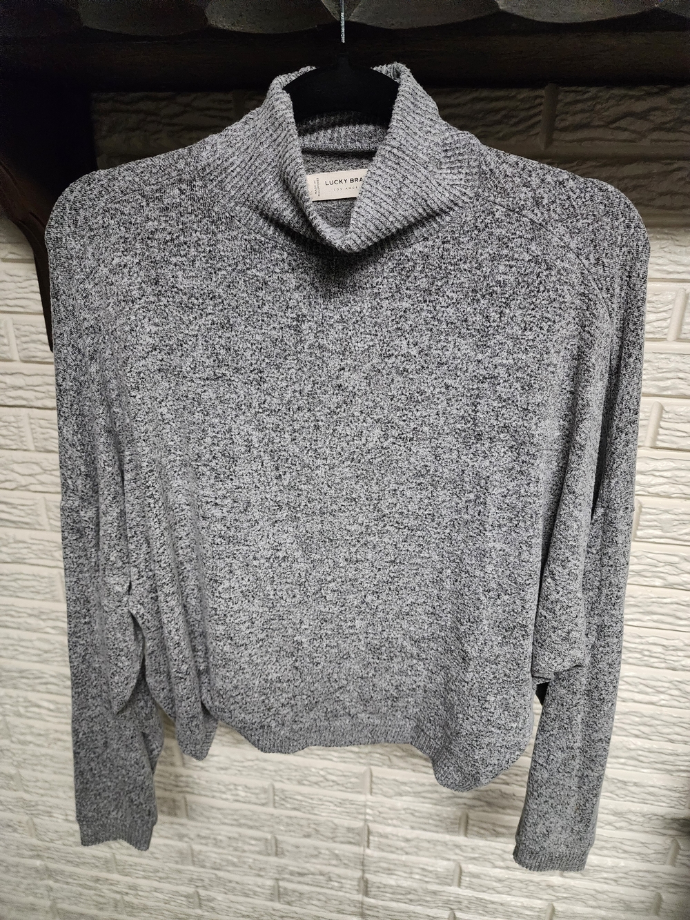 Lucky Brand Heather Gray Cowl Neck Sweater
